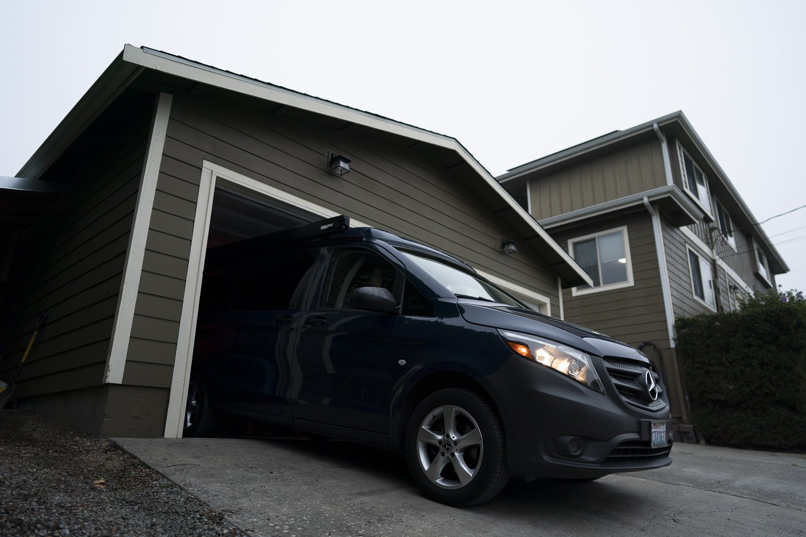 metris camper in garage